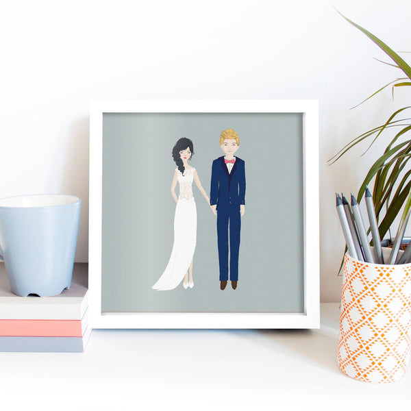 Custom portrait of couple, Custom couple illustration, personalised portrait, Custom couple portrait illustration from photo