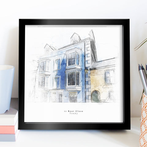 Bespoke Wedding Venue Sketch Print Portrait Personalised Wedding Gift For The Couple UNFRAMED PRINT